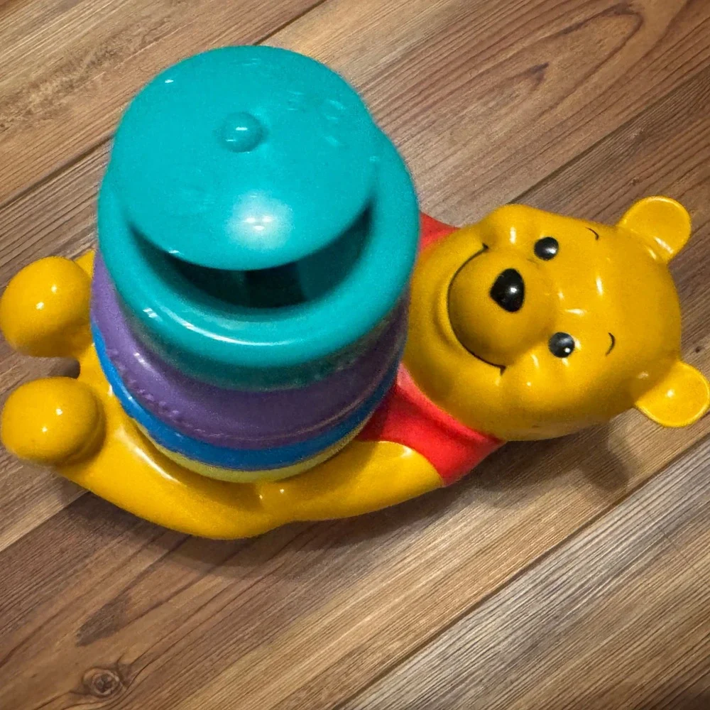 Vintage 1994 Disney Winnie the Pooh Popping Surprise Piglet Stacker Musical Toy